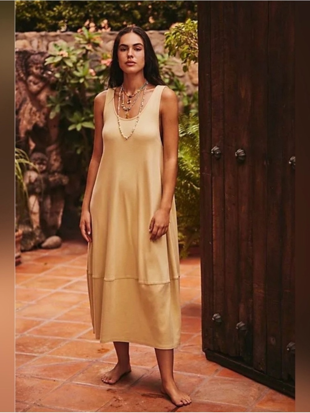 Free People Sleeveless Barrel Midi Dress